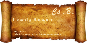 Csepely Barbara névjegykártya